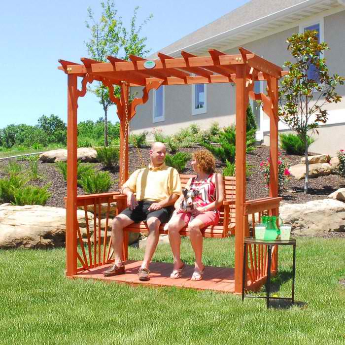 Backyard Cedar Pergola Swing Set | Swingsets and Playsets Nashville 