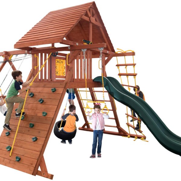 tree frogs wooden swing set factory
